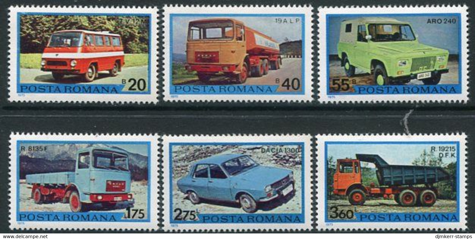 ROMANIA 1975 Motor Vehicle Manufacture MNH  / **.  Michel 3303-08 - Unused Stamps