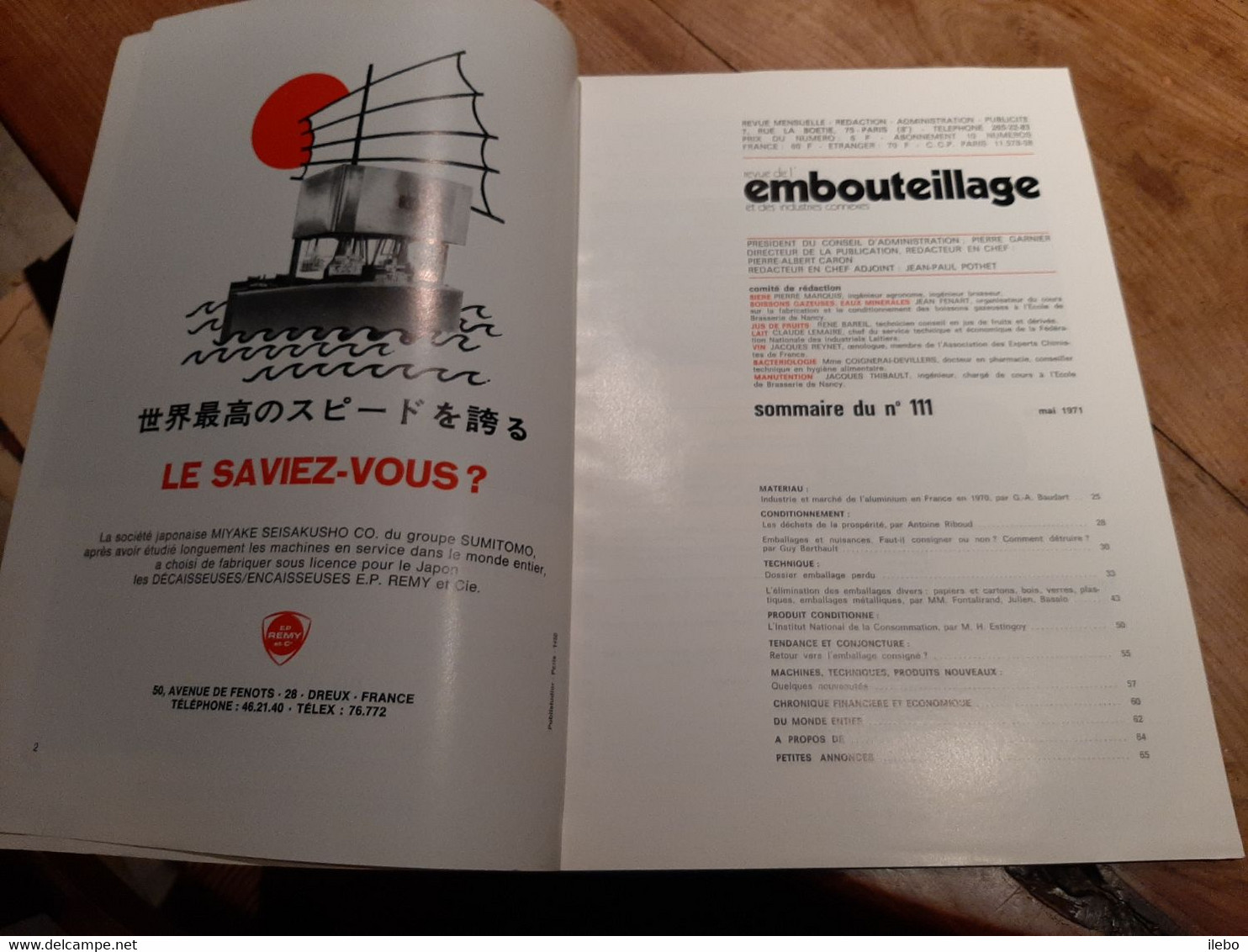 Lot 2 Revues De L' Embouteillage Et Des Industries Connexes Emballage Déchets Vins Alcool Publicité Lait - Culinaria & Vinos