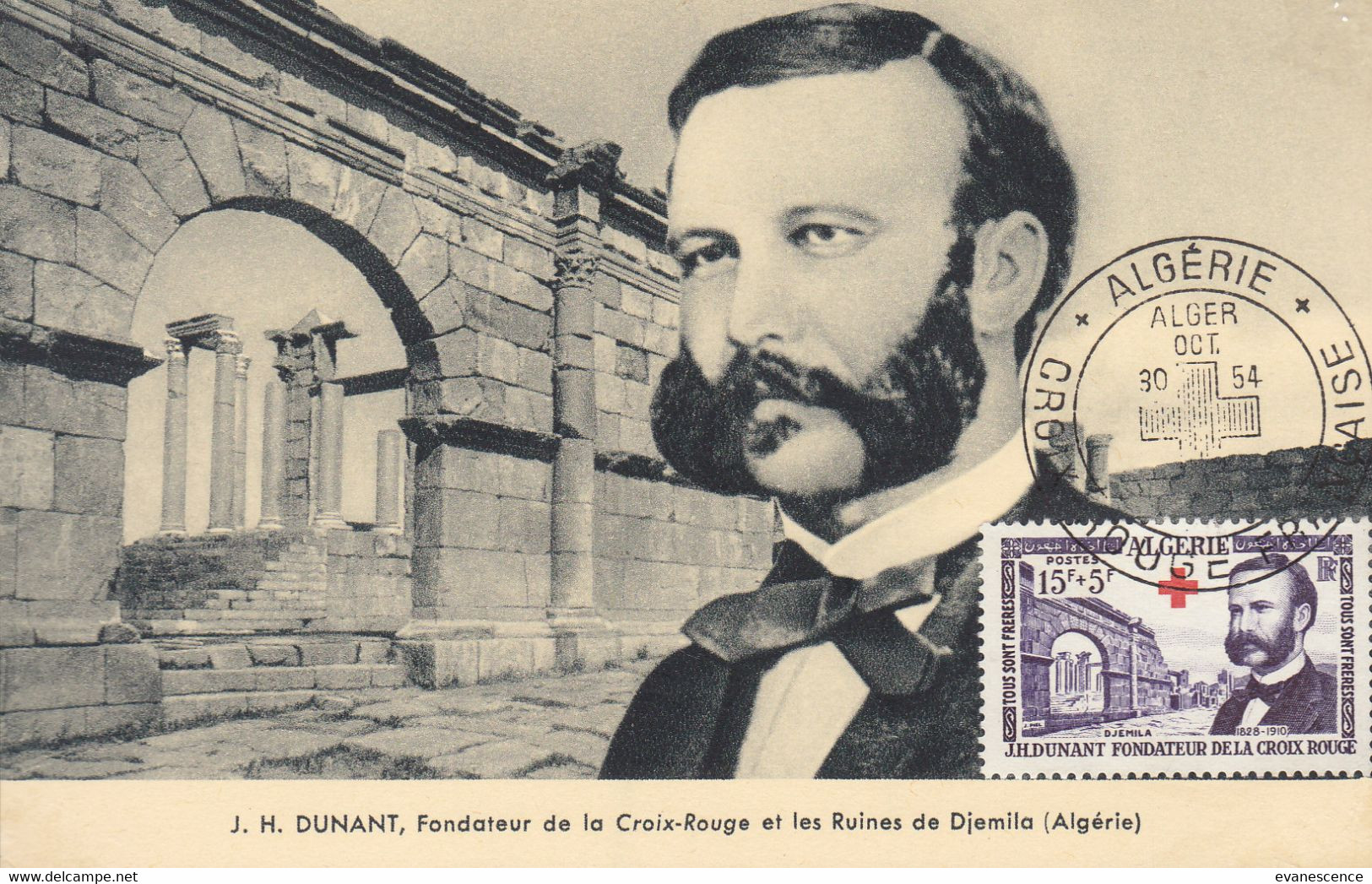 Carte Postale :  J.H. Dunant  Croix Rouge Française Alger 1954   ///   Ref. Nov. 20 - Otros & Sin Clasificación