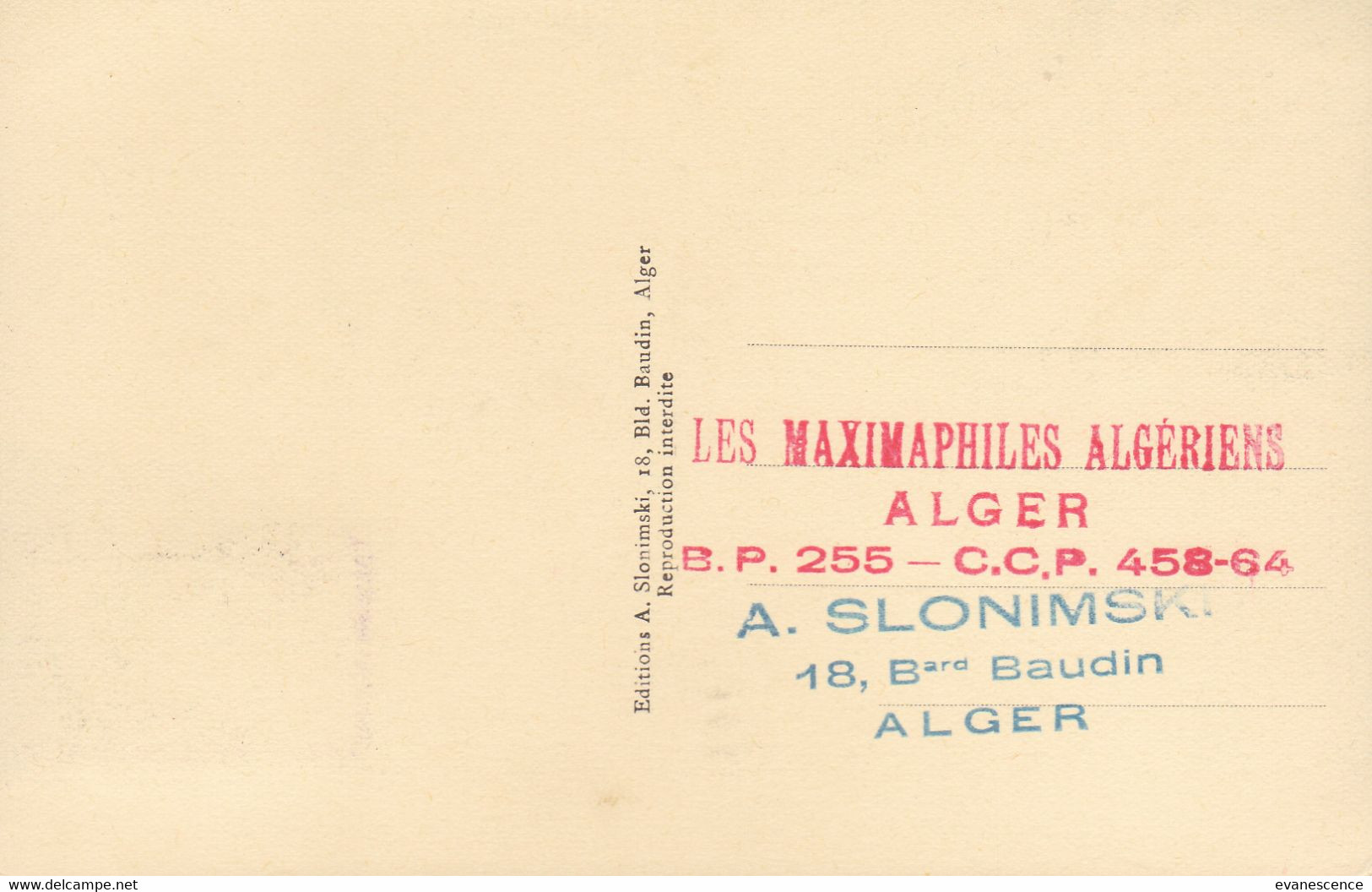 Carte Postale :  J.H. Dunant  Croix Rouge Française Alger 1954   ///   Ref. Nov. 20 - Other & Unclassified