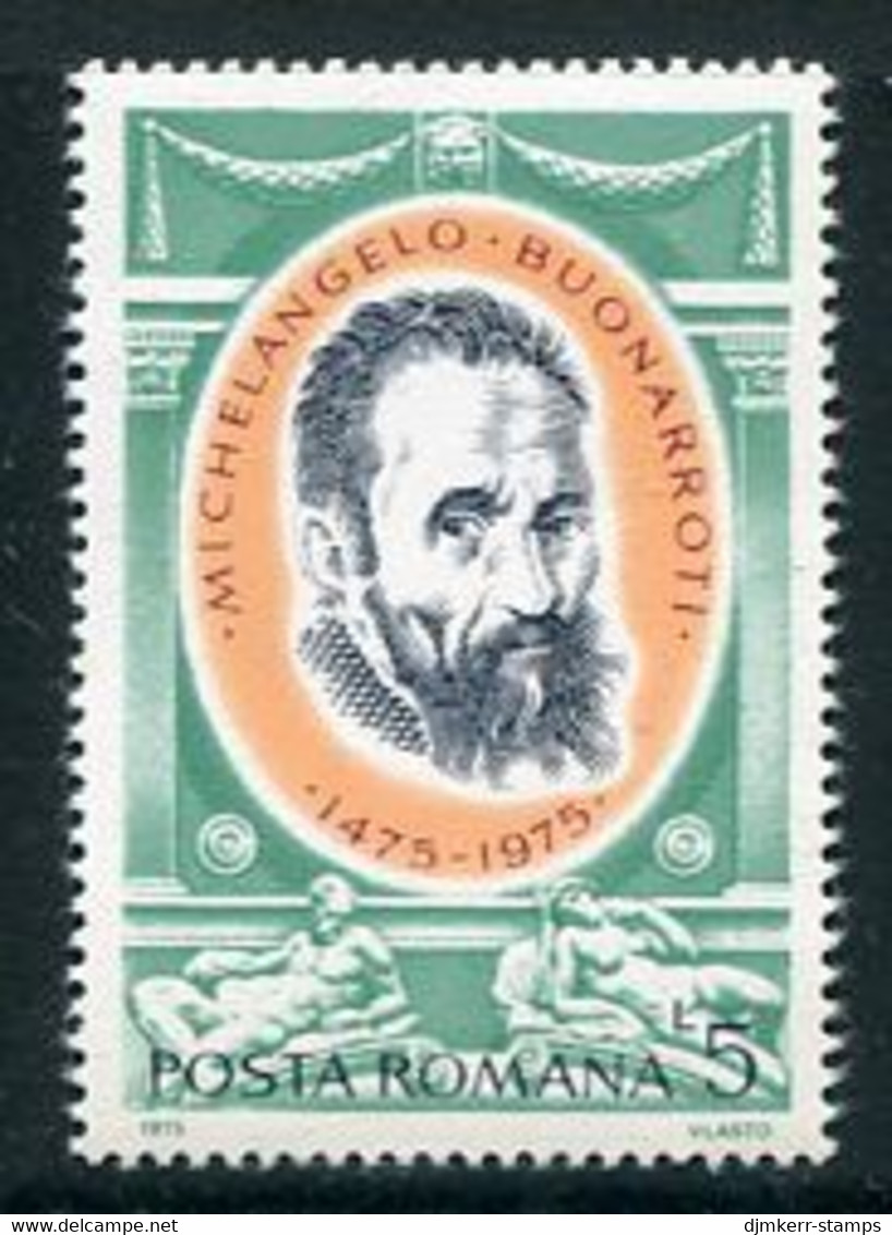 ROMANIA 1975 Michelangelo 500th Anniversary MNH  / **.  Michel 3256 - Unused Stamps
