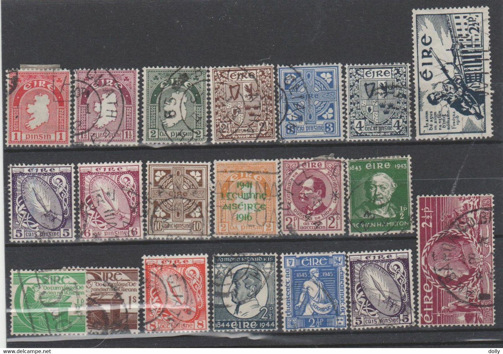 TIMBRES D IRLANDE NEUF **/OBLITEREES 1922-63-58-91-N R VOIR SUR PAPIER AVEC TIMBRES COTE 275.25  € 5+4 PLAQUETTES - Unused Stamps