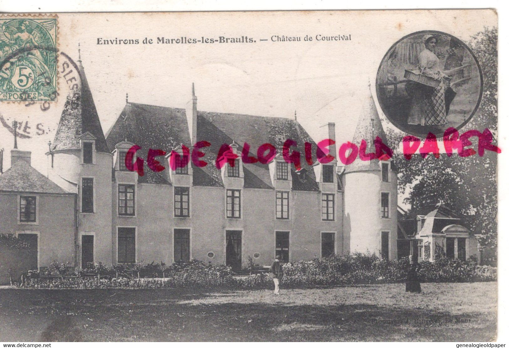 72 - MAROLLES LES BRAULTS- CHATEAU DE COURCIVAL 1907   - SARTHE - Marolles-les-Braults
