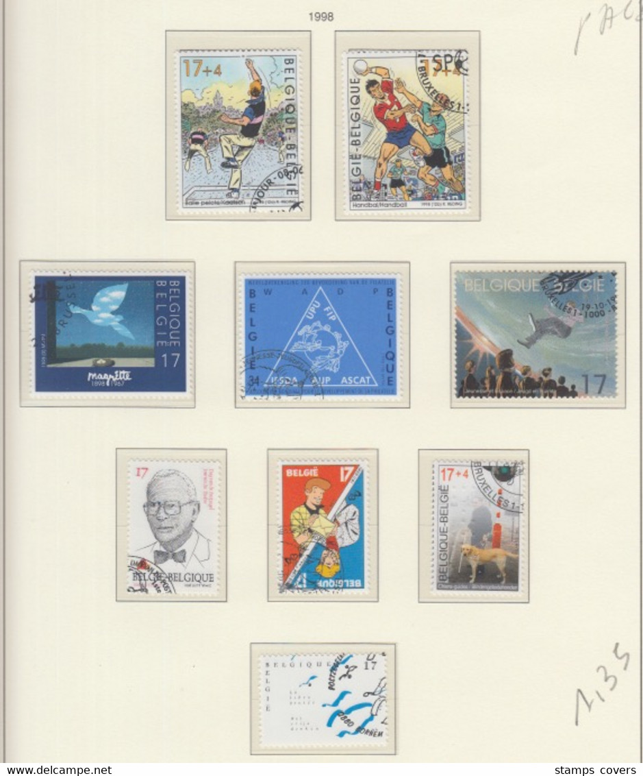 BELGIUM USED COB 2760/61, 2755, 2784/86, 2756, 2789 & 2777 PELOTE & HANDBALL, MAGRITTE, POSTE, ESPACE, STRUYT & CHIENS - Oblitérés