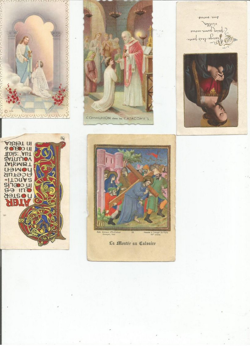 Lot De 5 Images Religieuses - Imágenes Religiosas