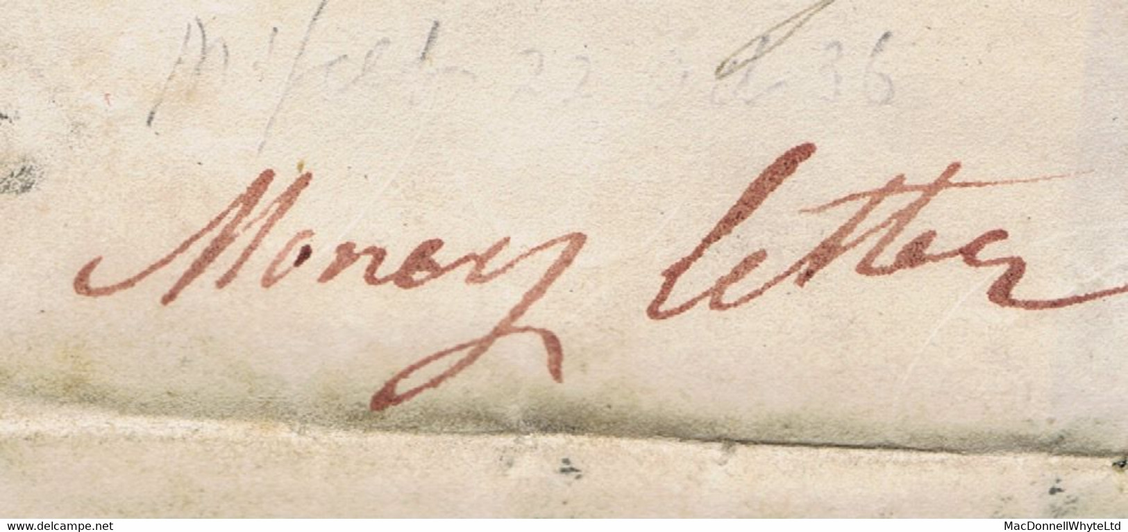 Ireland Derry Registered 1836 "Money Letter" Paid "1/6" Magherafelt Unframed PAID Masonic Correspondence - Voorfilatelie