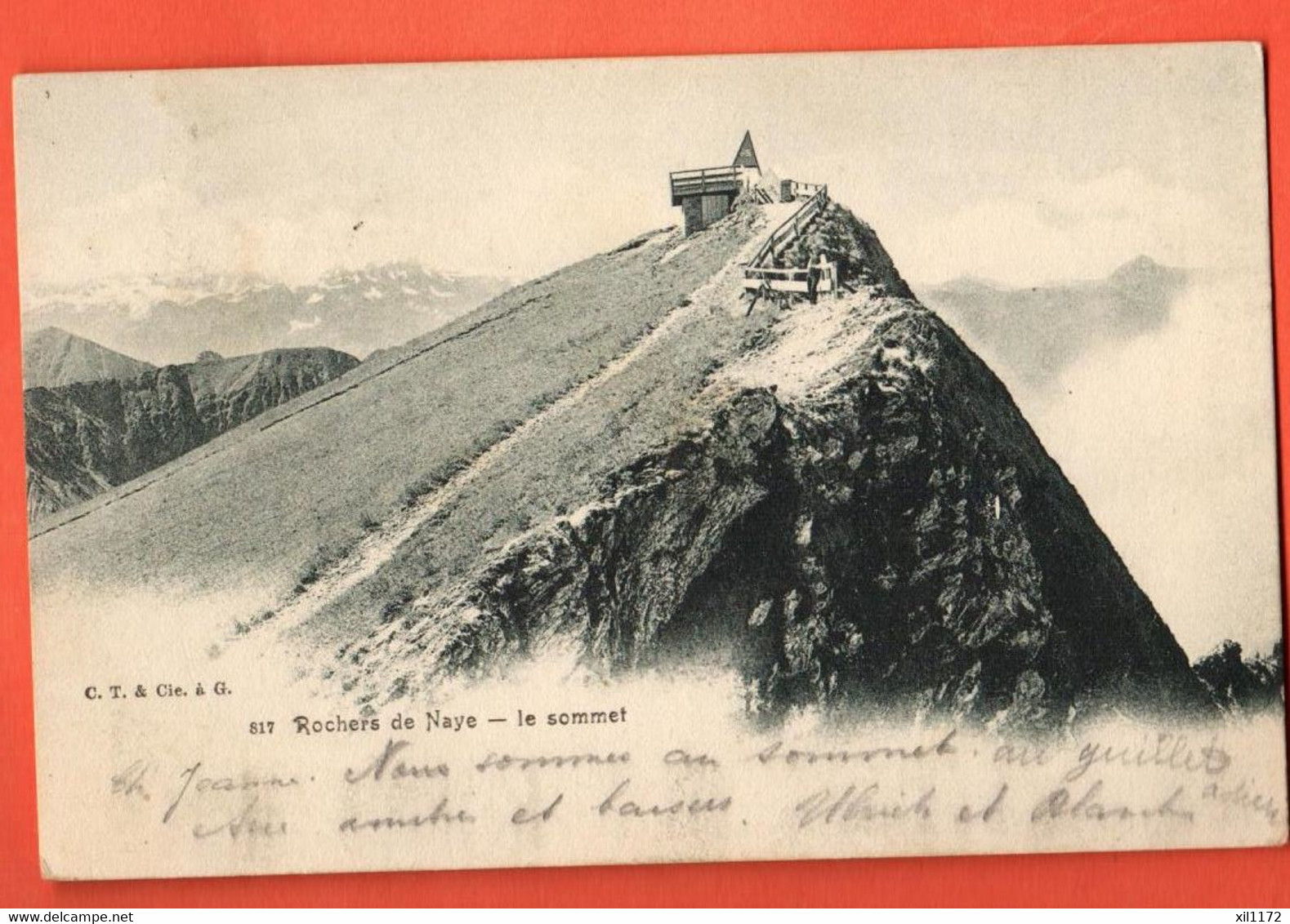 ZBP-16 Vue Originale Du Sommet Des Rochers De Naye. C.T. 817. Circulé 1905 Précurseur - Roche