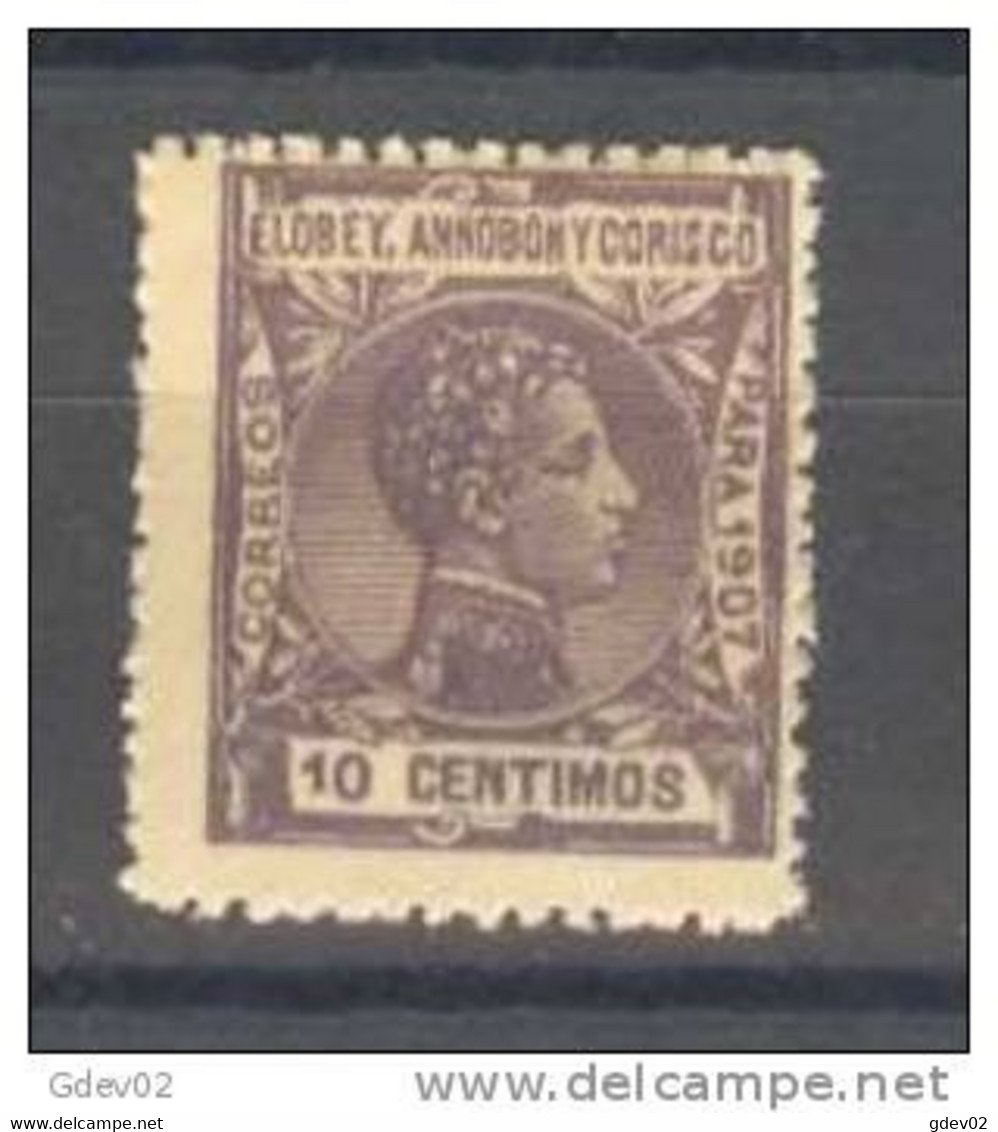 EAC40-LA216TEURESPCOLEAC.Guinee.Guinea ELOBEY,ANNOBON  Y CORISCO.Alfonso Xlll.1907- (Ed 40**) Sin Charnela.MAGNIFICO - Elobey, Annobon & Corisco