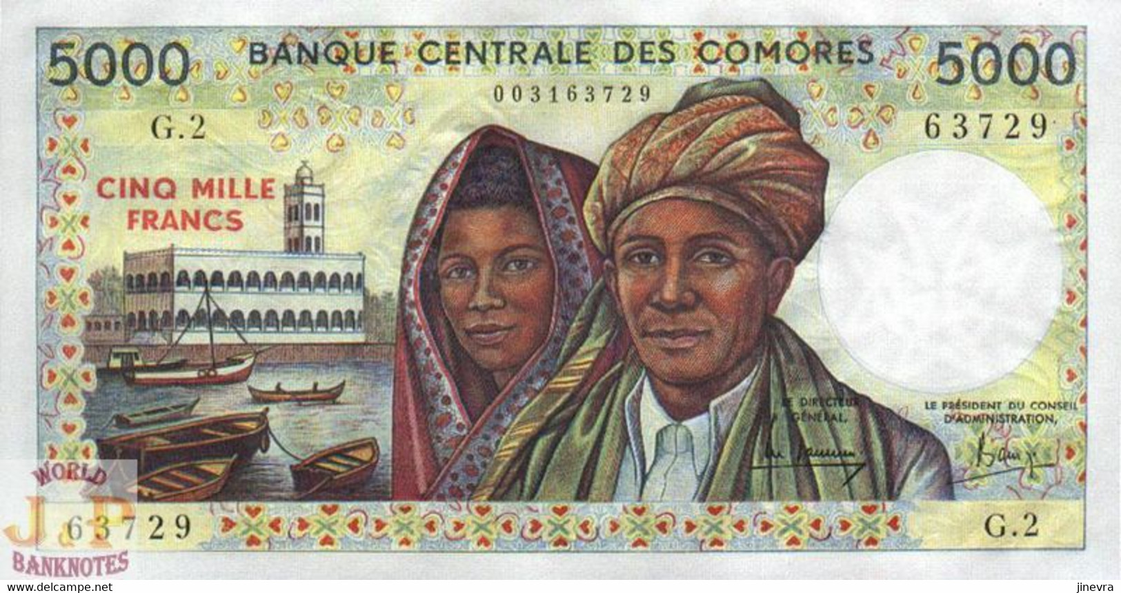 COMORES 5000 FRANCS 2000 PICK 12a UNC - Comoren