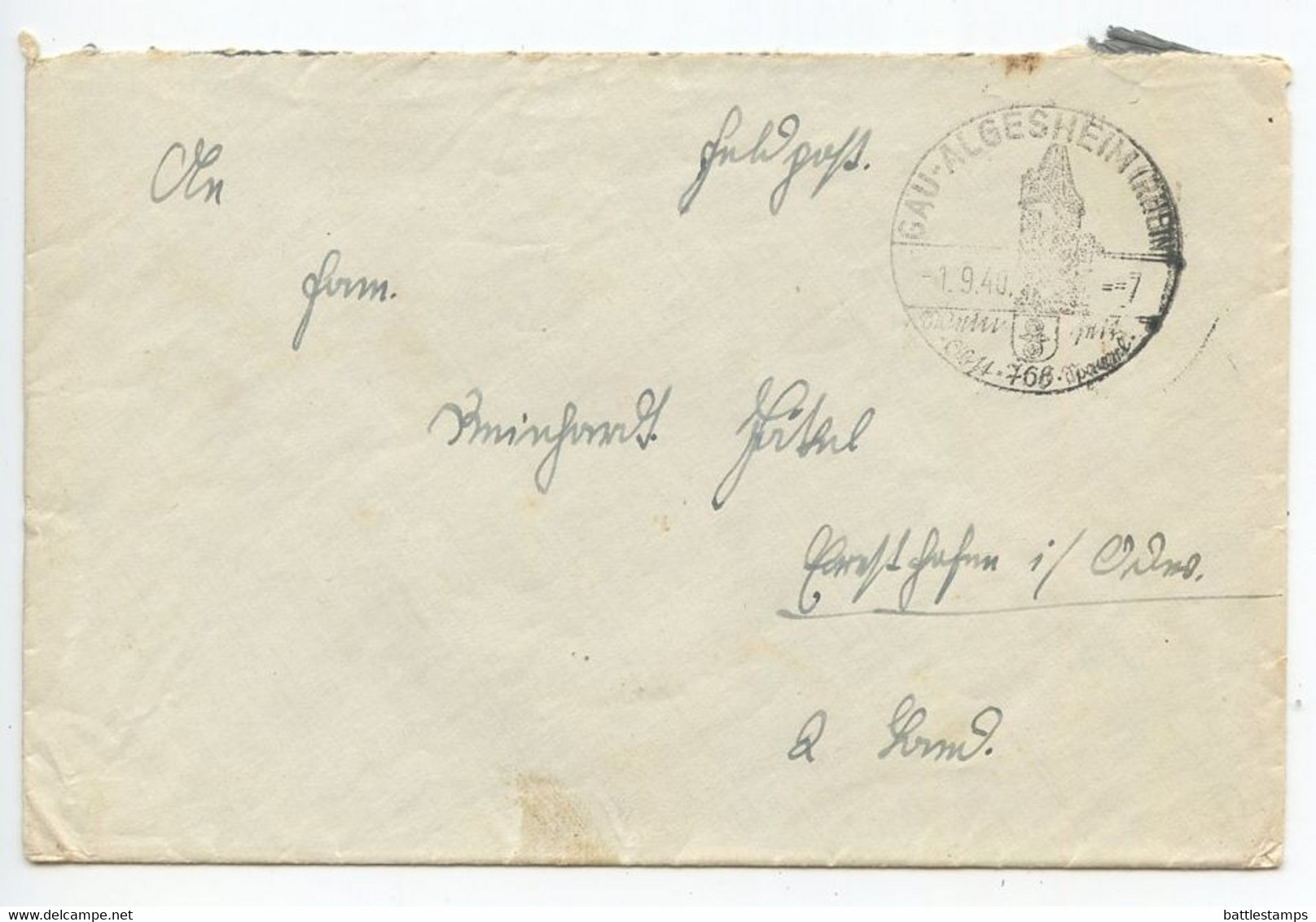 Germany 1940 Feldpost Gau-Algesheim - Feldpost 04454 - Feldpost 2. Weltkrieg