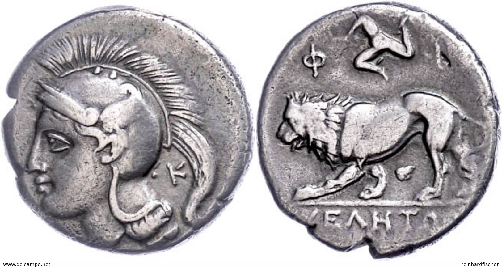 Velia, Stater (7,03g), Ca. 420-380 V. Chr. Av: Athenakopf Mit Korinthischem Helm Nach Links, Dahinter "K". Rev: Löwe Nac - Other & Unclassified