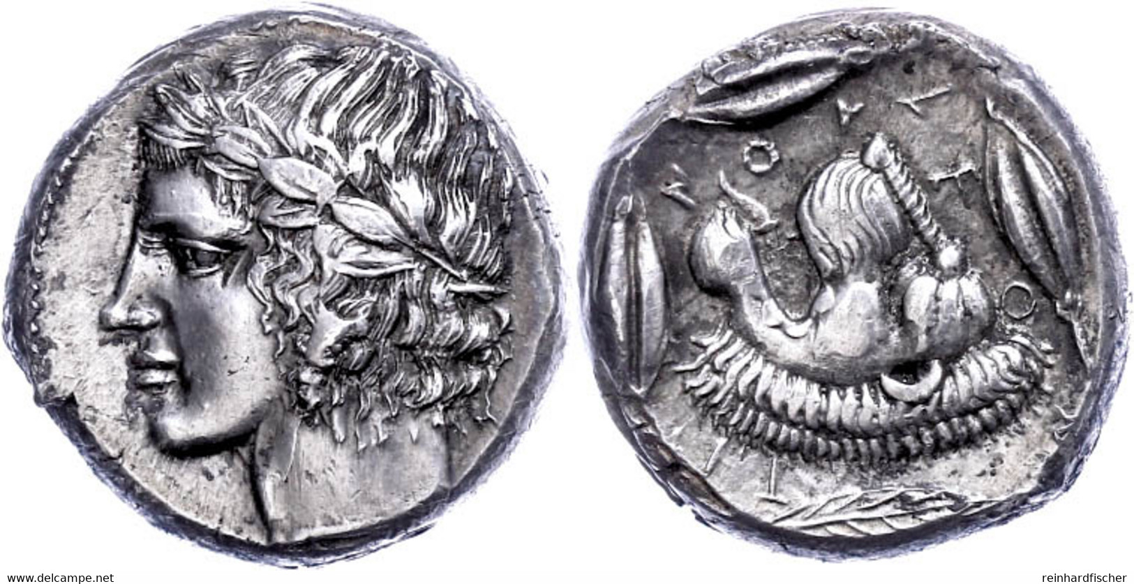 Leontinoi, Tetradrachme (17,36g), Um 430 V. Chr. Av: Belorbeerter Apollokopf Nach Links. Rev: Löwenkopf Nach Links, Umge - Altri & Non Classificati