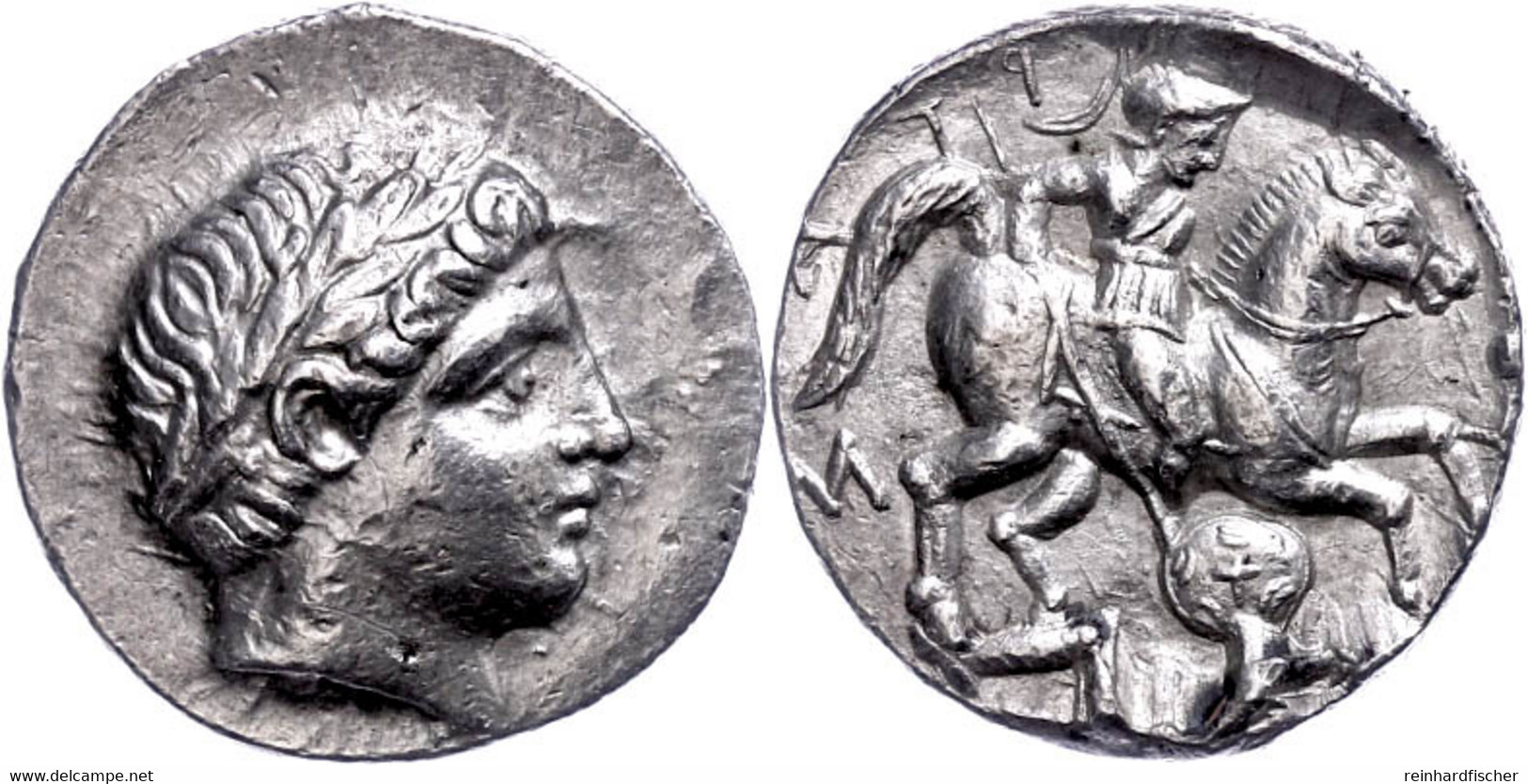 Paionien, Patraos, Tetradrachme (12,63g), 340-315 V. Chr. Av: Apollonkopf Nach Rechts. Rev: Reiter Mit Lanze Ersticht Ei - Altri & Non Classificati