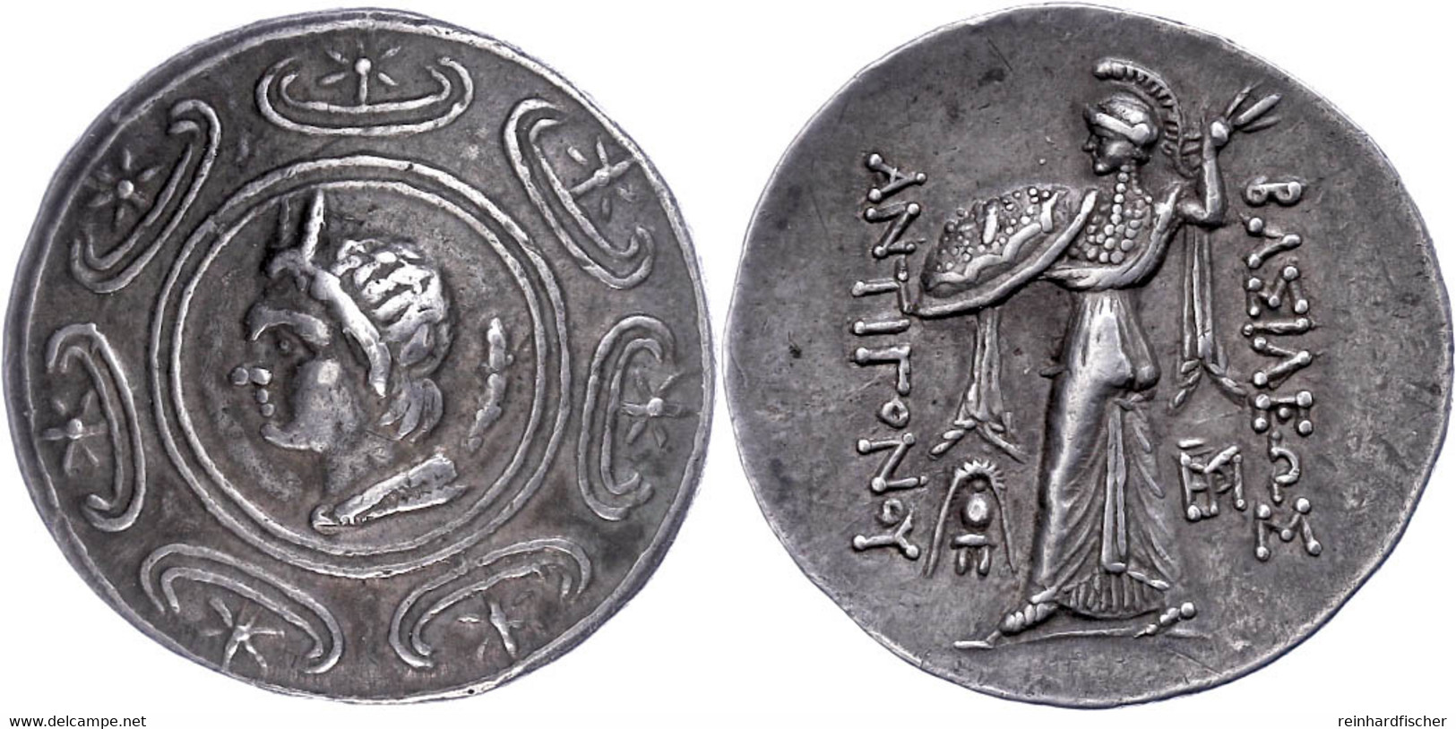 Tetradrachme (17,05g), 277-239 V. Chr., Antigonos II. Gonatas, Pella. Av: Makedonischer Schild, Im Zentrum Pankopf Nach  - Other & Unclassified