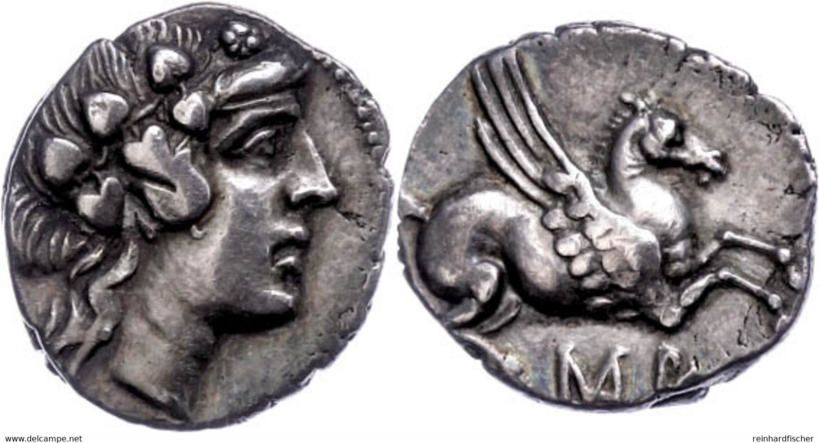 Drachme (4,76g), Ca. 229-48 V. Chr. Av: Dionysoskopf Mit Efeukranz Rechts. Rev: Pegasos. BMC 359, Ss. Mit Unterlegzettel - Altri & Non Classificati