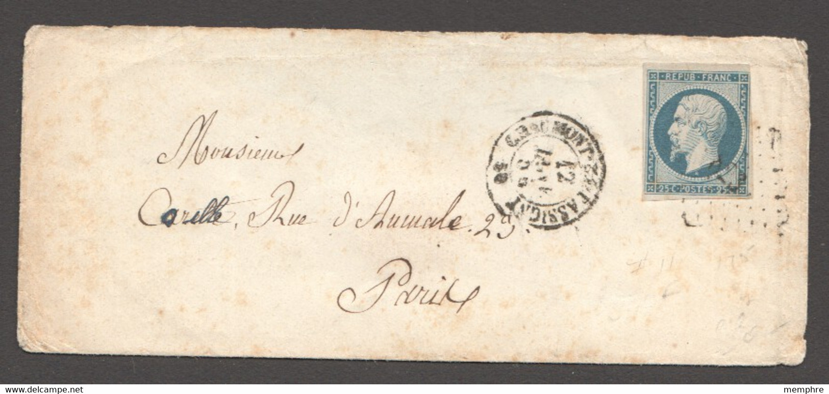 No 10 Seul Sur Enveloppe  De Chaumont-en-Bassigny (Hte-Marne) Pour Paris - 1852 Louis-Napoléon