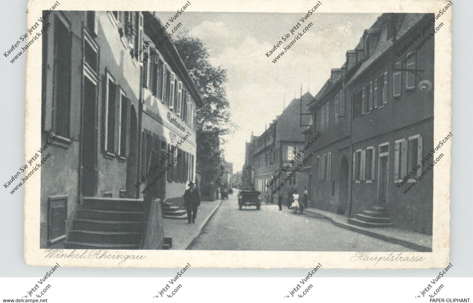 6227 OESTRICH - WINKEL, Hauptstrasse Winkel, Rathaus, 1943, Druckstellen - Oestrich-Winkel