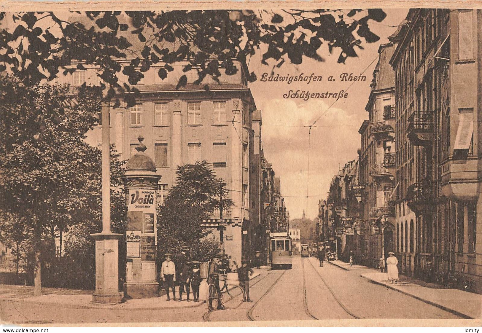 Allemagne Cpa Ludwigshafen Schutzenstrasse Tram Tramway - Ludwigshafen