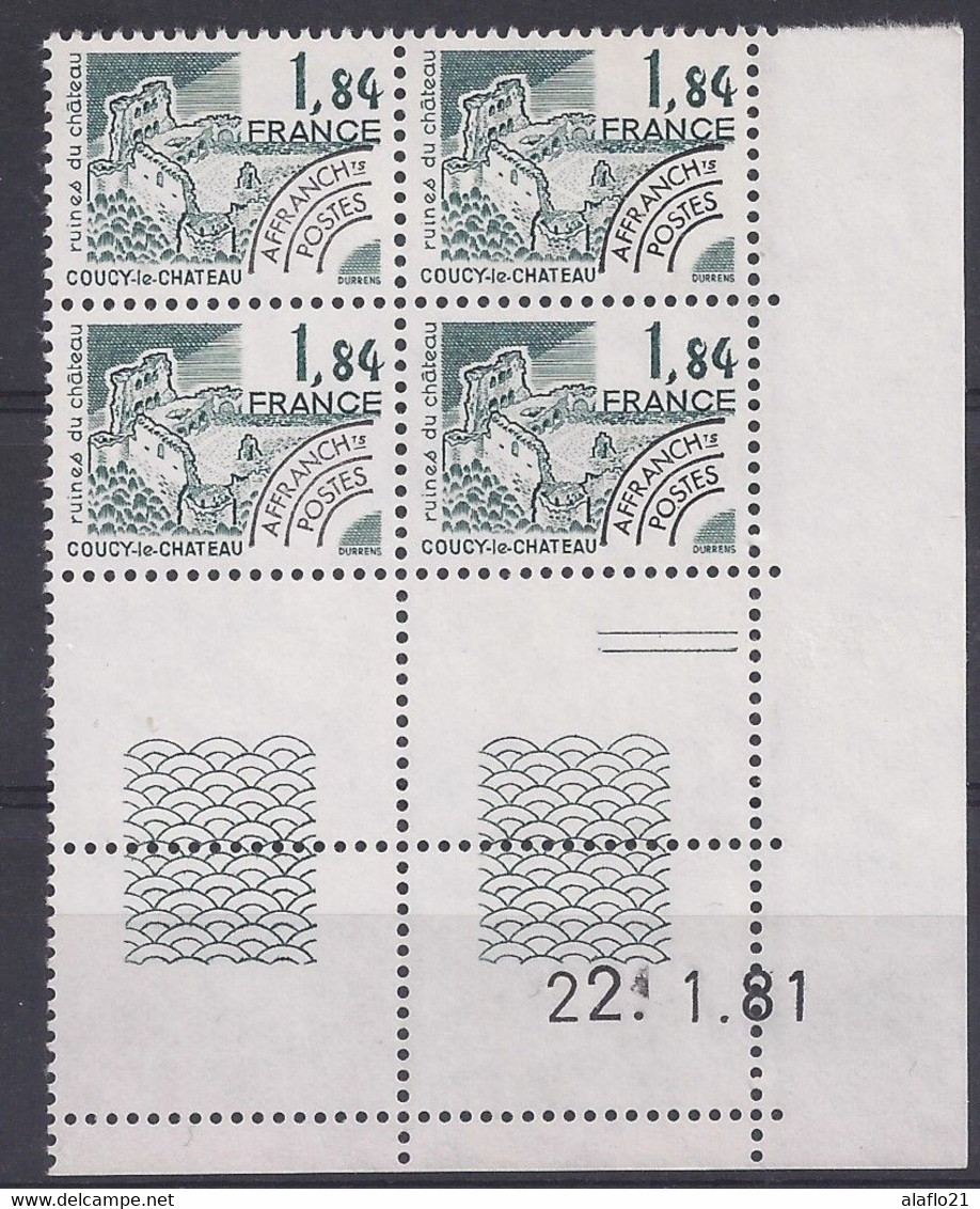 PREOBLITERE N° 172 - Bloc De 4 COIN DATE - NEUF SANS CHARNIERE - 22/1/81 - Precancels