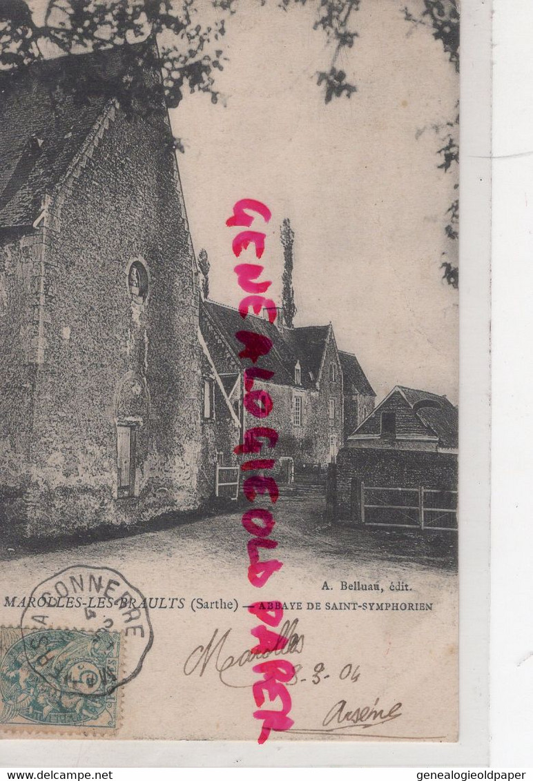 72- MAROLLES LES BRAULTS - ABBAYE DE SAINT SYMPHORIEN - CARTE PRECURSEUR - SARTHE - Marolles-les-Braults