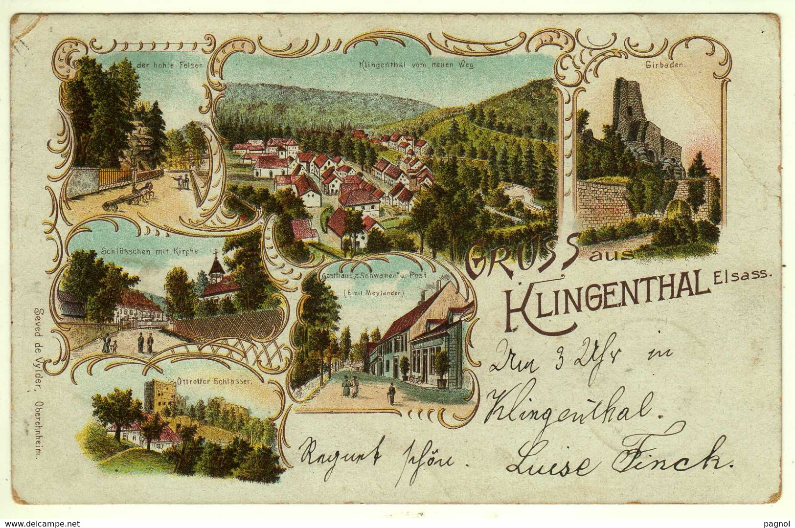 67 : Gruss Aus Klingenthal : Litho Couleur Multivues 1899 - Andere & Zonder Classificatie
