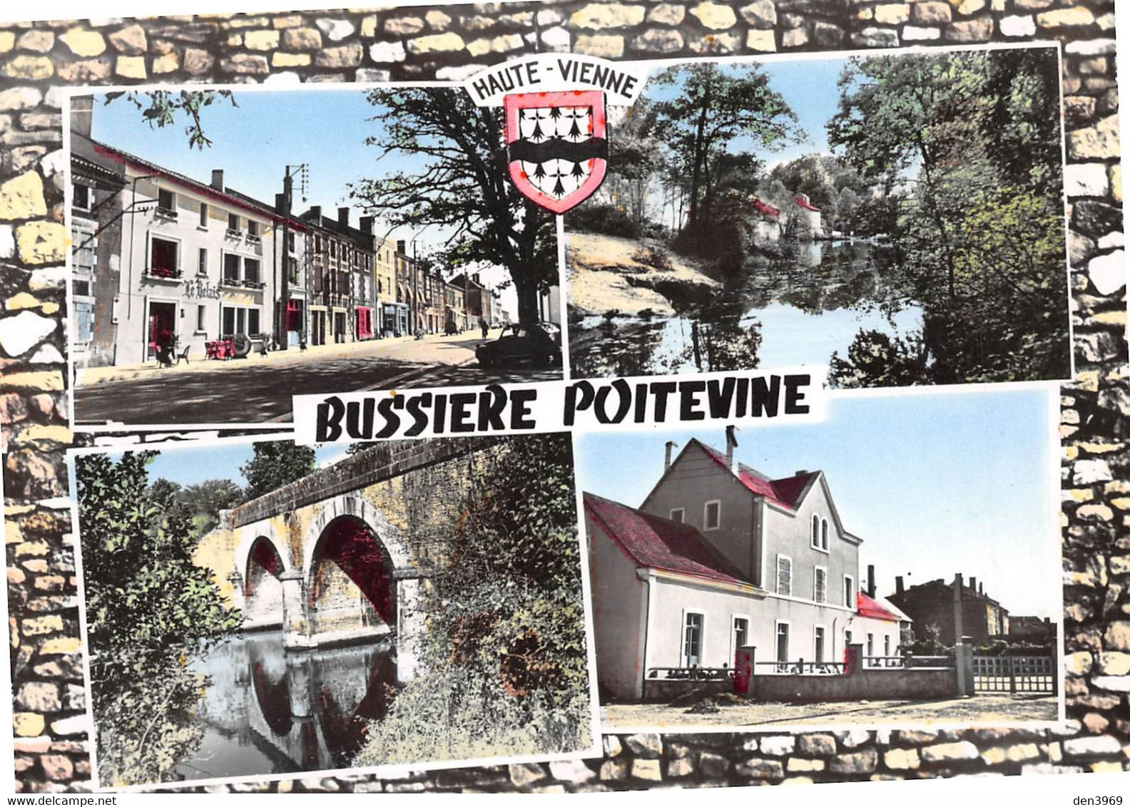 BUSSIERE-POITEVINE - La Rue Principale, Restaurant Le Relais - Le Moulin, Le Pont Sur La Gartempe - Les Ecoles - Blason - Bussiere Poitevine