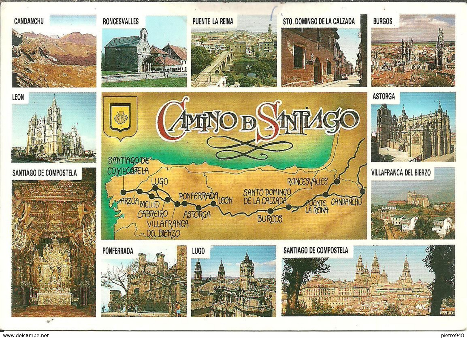 Santiago De Compostela (Galicia, Spagna) Camino De Santiago, Map, Località Del Cammino Di Santiago - Santiago De Compostela