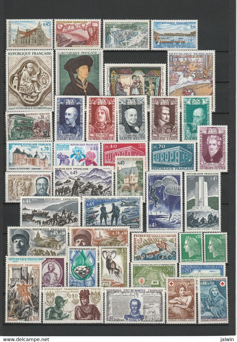 FRANCE ANNEES COMPLETES TIMBRES POSTES 1968 à 1970 YT N° 1542 à 1662 ** - Nuevos