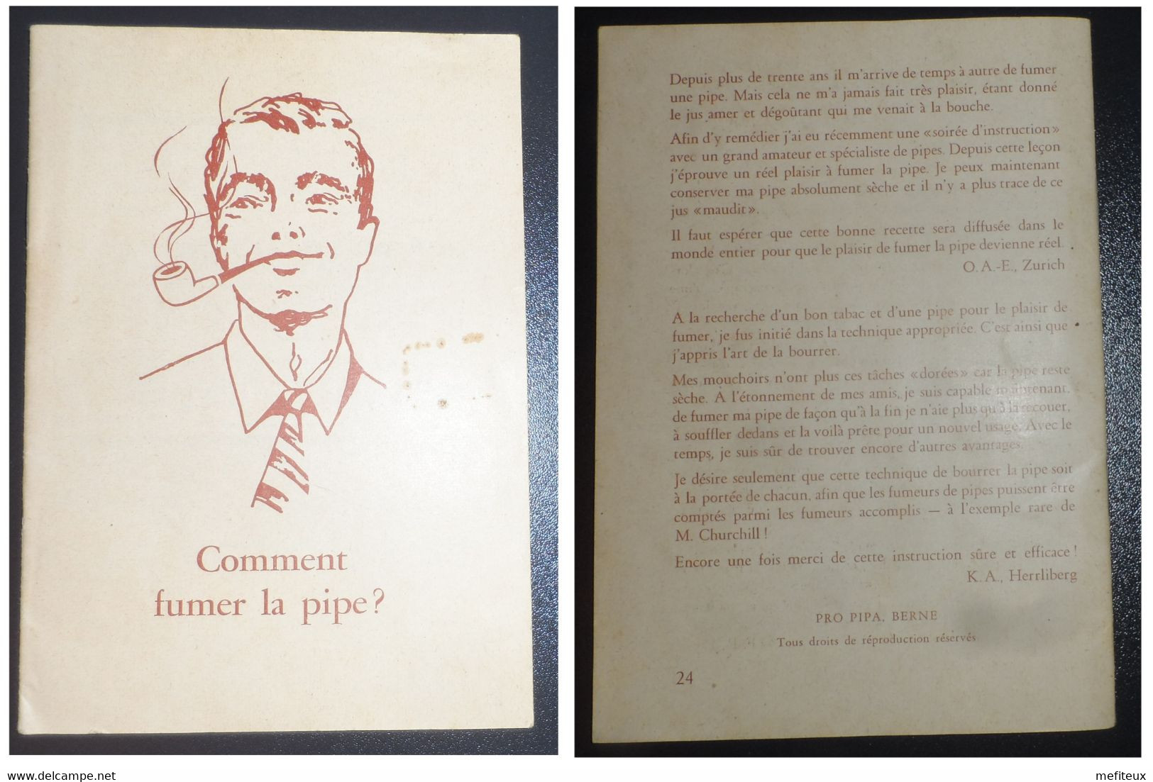 Livret "Comment Fumer La Pipe" Pro Pipa Berne Herrliberg - Libros