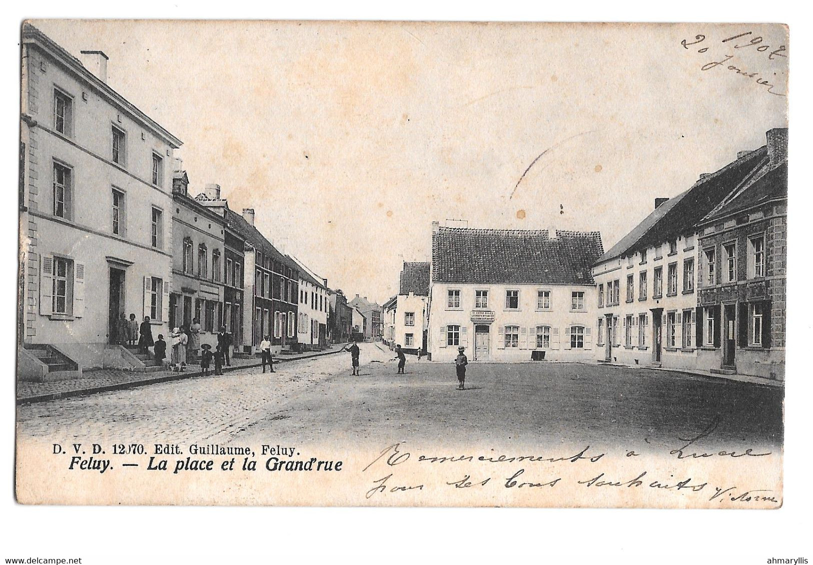 Feluy La Place Et La Grand Rue D V D 12070 Edit Guillaume Feluy 1907 - Seneffe
