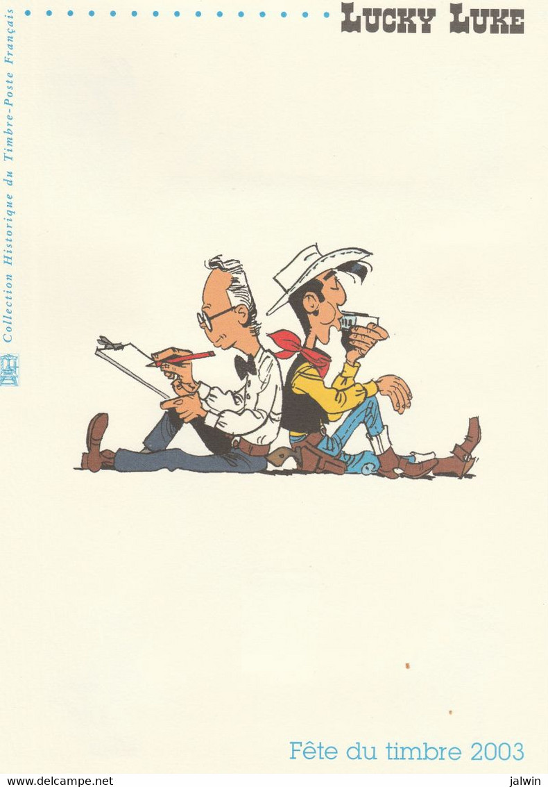 FRANCE DOCUMENT PHILATELIQUE - PREMIER JOUR - FDC - 2003 - BLOC 55 - FETE DU TIMBRE - LUCKY LUKE - 2000-2009