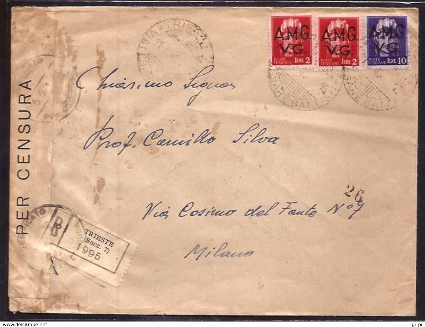 GR2254  - RACCOMANDATA PER MILANO - Storia Postale