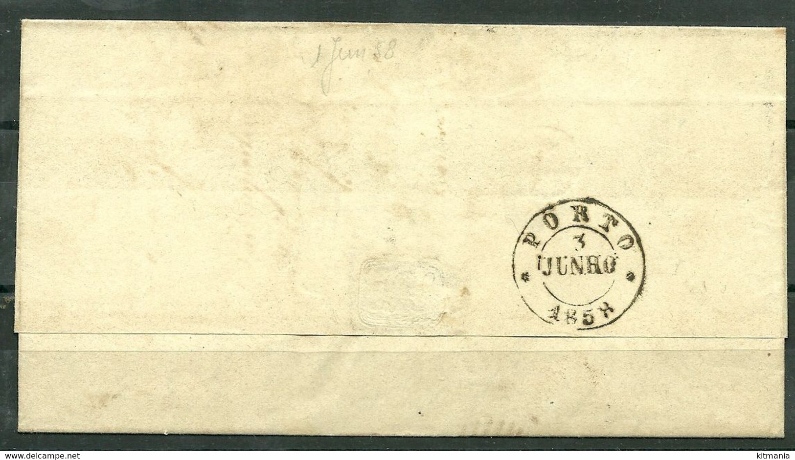 1856/58 Portugal D.Pedro V #13 On Letter From Figeira Da Foz To Porto - P1609 - Brieven En Documenten