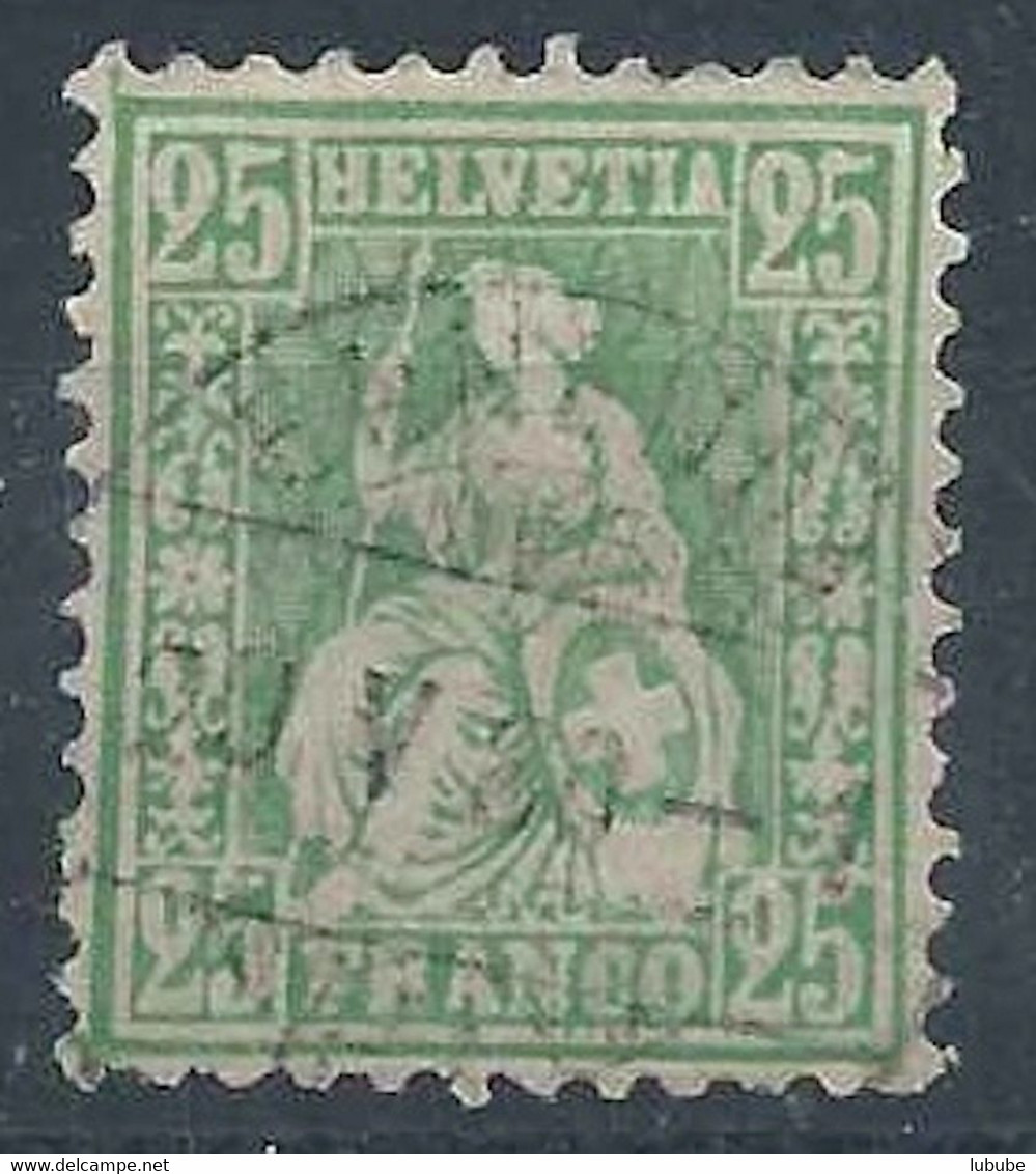 Sitzende Helvetia 40, 25 Rp.grün  ENNENDA       1880 - Andere & Zonder Classificatie