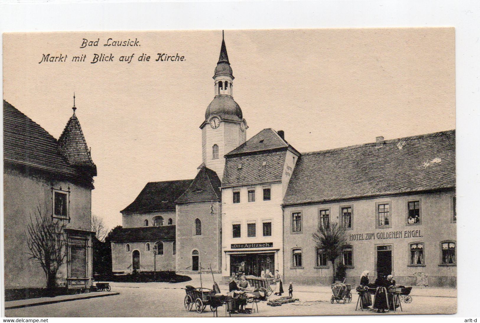 DC4729 - Ak Bad Lausick, Markt Mit Blick Auf Die Kirche, Hotel Zum Goldenen Engel - Bad Lausick