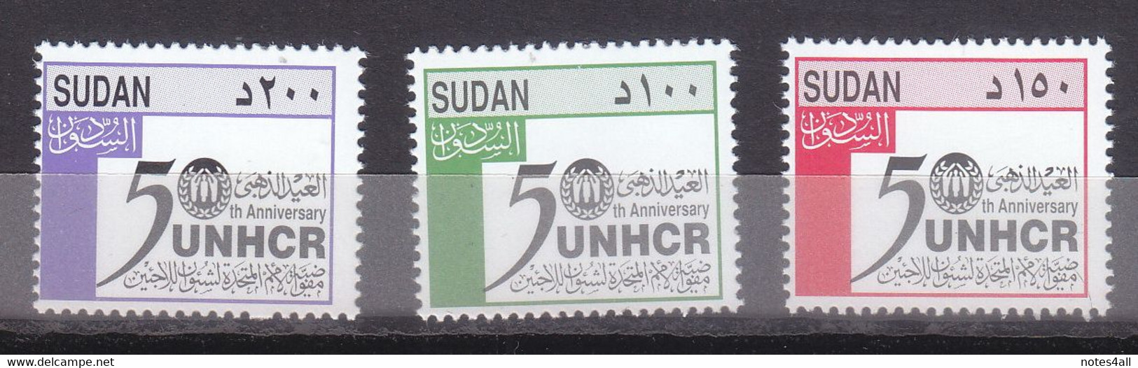 Stamps SUDAN 2001 SC 523 525 UN REFUGEES UNHCR 50TH ANNIV MNH SET CV$27 # 55 - Sudan (1954-...)