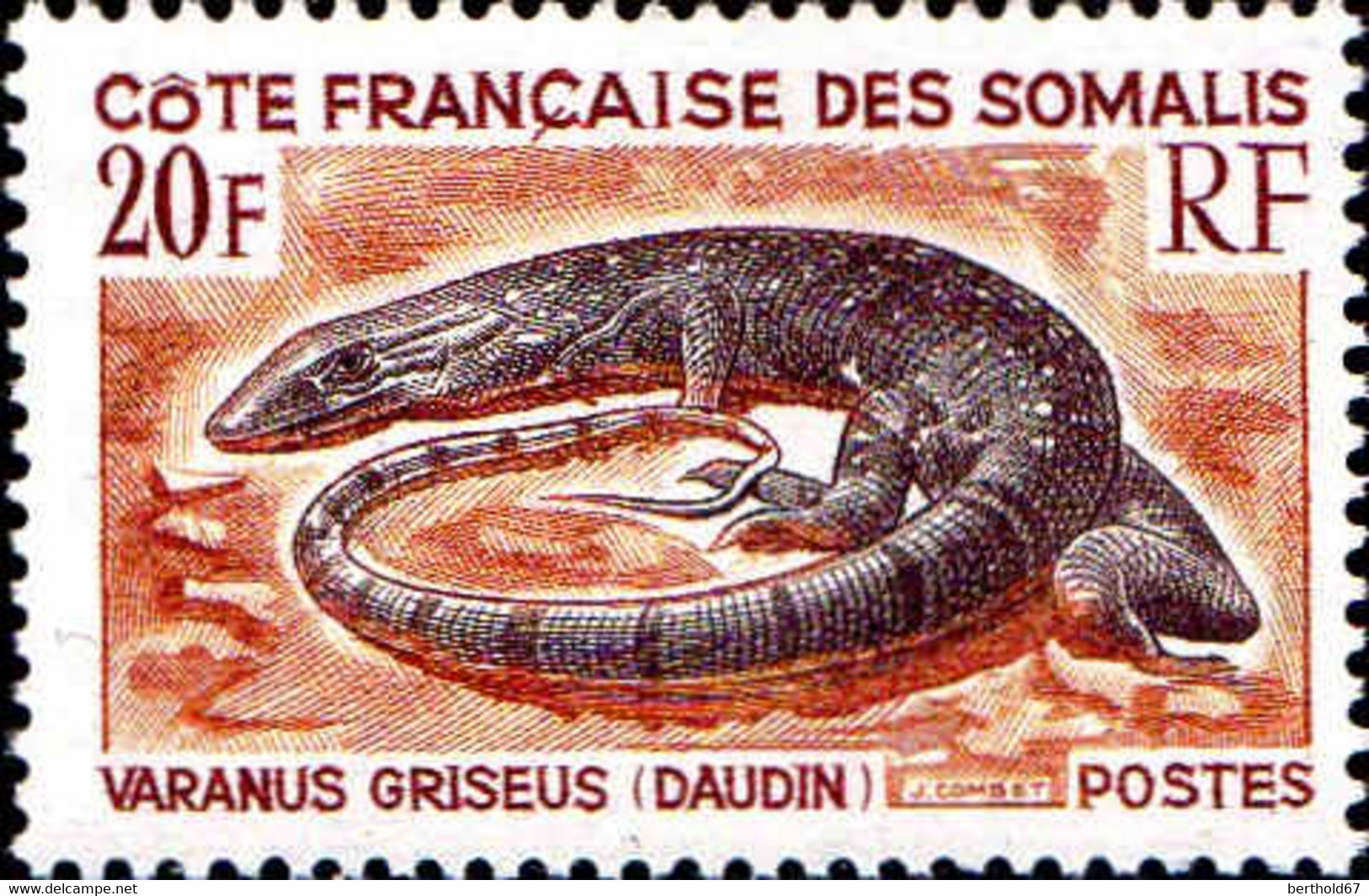 Cte Des Somalis Poste N** Yv:328 Mi:385 Varanus Griseus Daudin - Unused Stamps