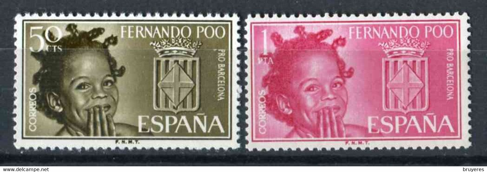 TIMBRES** De 1963  "Aide à Barcelone" - Fernando Poo