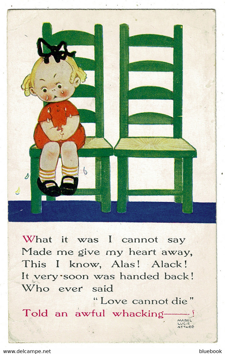 Ref 1417 - Mabel Lucie Attwell Comic Postcard - "Told An Awful Whacking..." - Fumetti