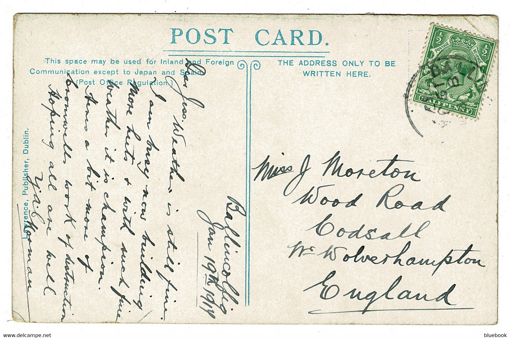 Ref 1417 - 1917 Postcard - Cromwell's Bridge Glengarriff - County Cork - Ireland Eire - Cork