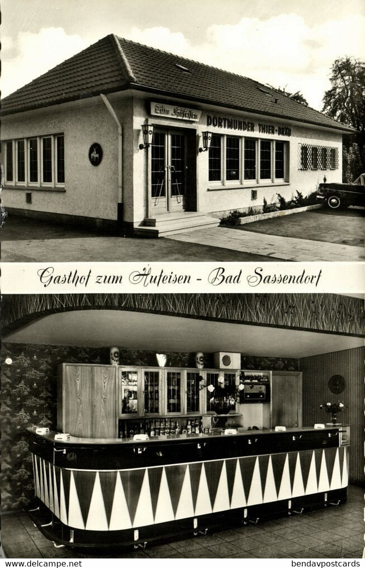 BAD SASSENDORF, Gasthof Zum Hufeisen, Bar (1950s) Foto-AK - Bad Sassendorf