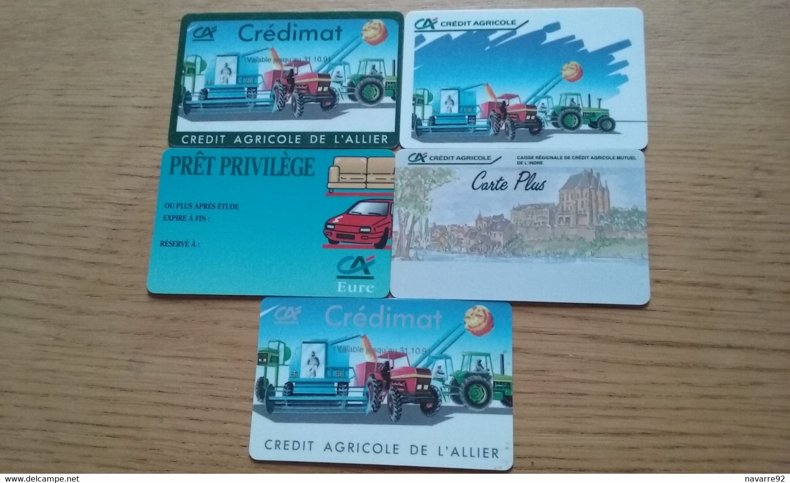 LOT DE 5 CARTES BANCAIRES ESSAIS ? DEMONSTRATIONS ? CREDIT AGRICOLE !!! - Vervallen Bankkaarten