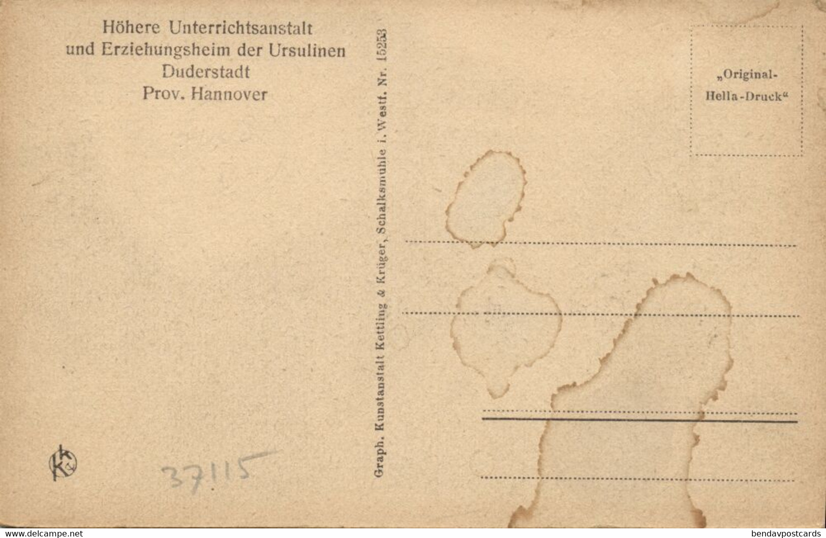 DUDERSTADT, Höhere Unterrichtsanstalt U. Erziehungsheim Der Ursulinen (1930s) I - Duderstadt