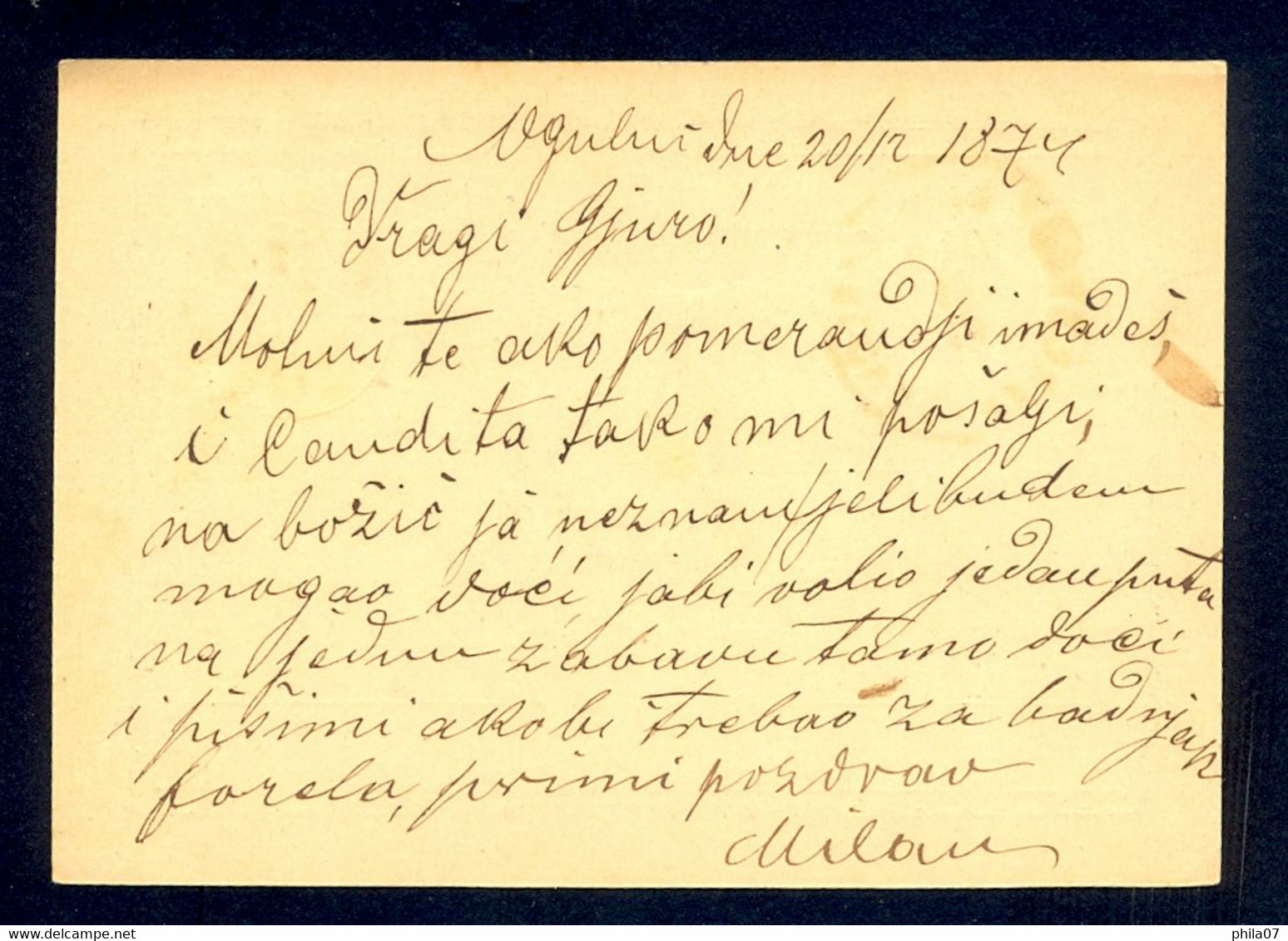 HUNGARY, CROATIA - Stationery Sent From Ogulin To Karlovac 20.12. 1874. - Autres & Non Classés