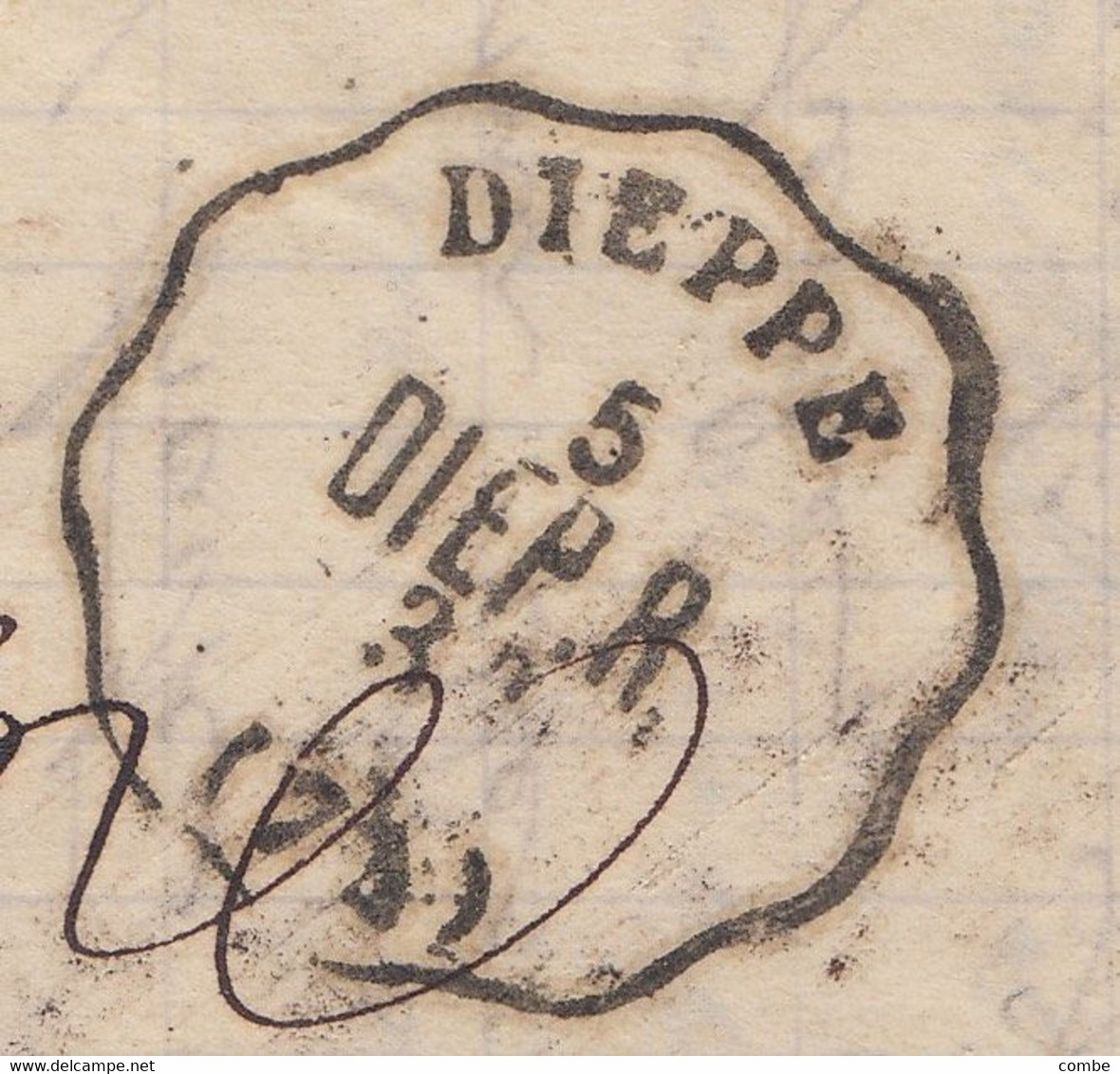 LETTRE. 5 MAI 1875. N° 60. CONVOYEUR STATION . SEINE-INFERIEURE LIGNE 199. DIEP-R. DIEPPE POUR AVIZE - 1849-1876: Classic Period