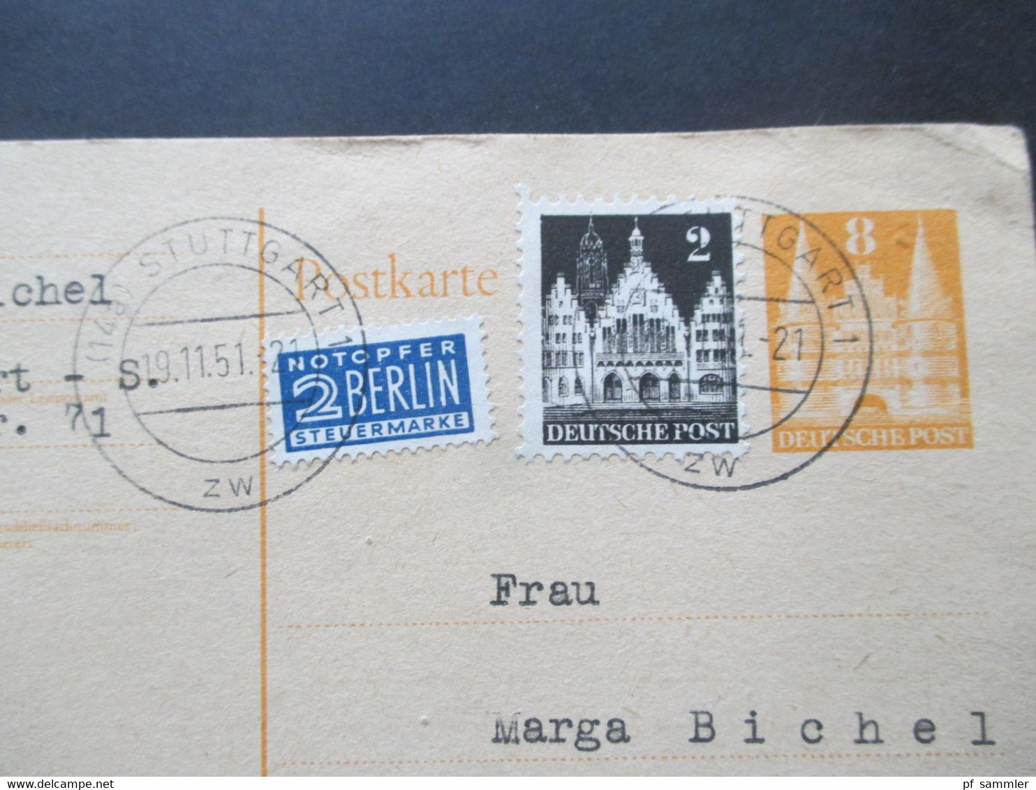 1902 - 1962 Belege / AK / GA kleiner Heimat Posten Stuttgart mit vielen verschiedenen Stücken / Stempeln ab ca.