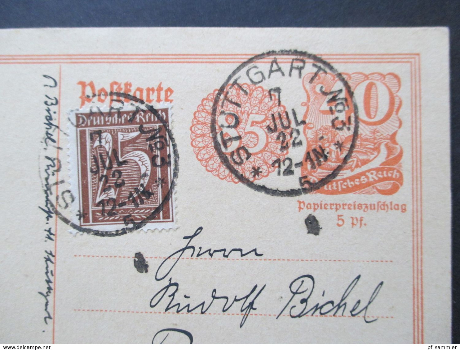 1902 - 1962 Belege / AK / GA kleiner Heimat Posten Stuttgart mit vielen verschiedenen Stücken / Stempeln ab ca.