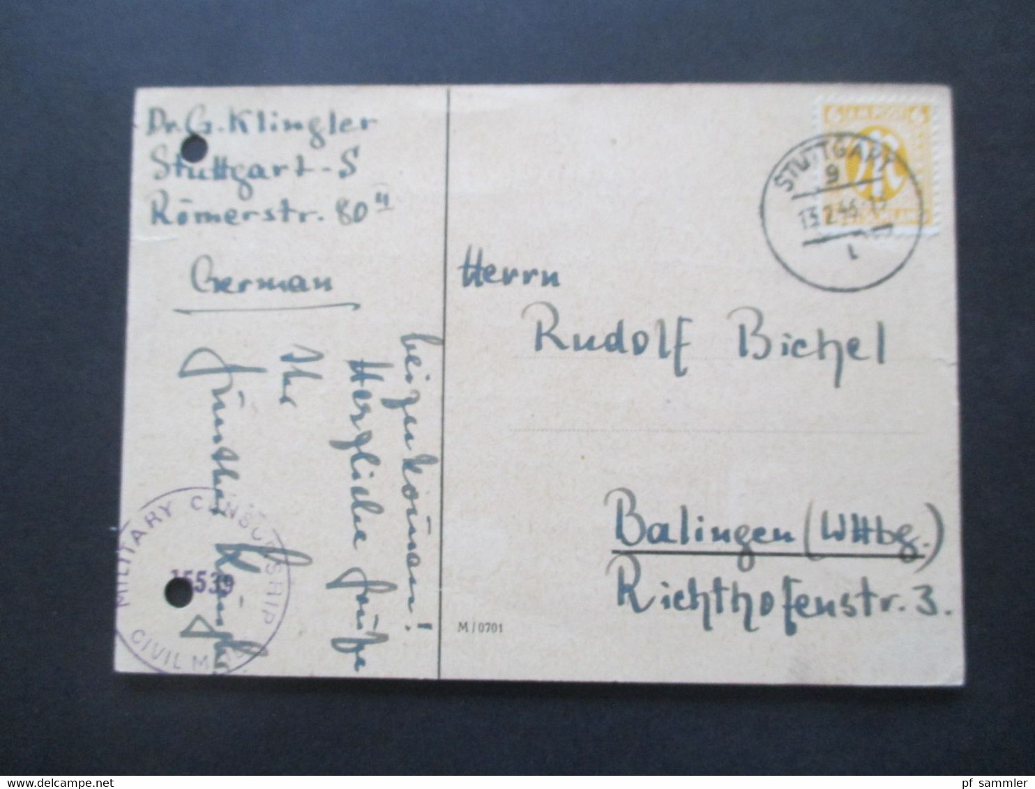 1902 - 1962 Belege / AK / GA kleiner Heimat Posten Stuttgart mit vielen verschiedenen Stücken / Stempeln ab ca.