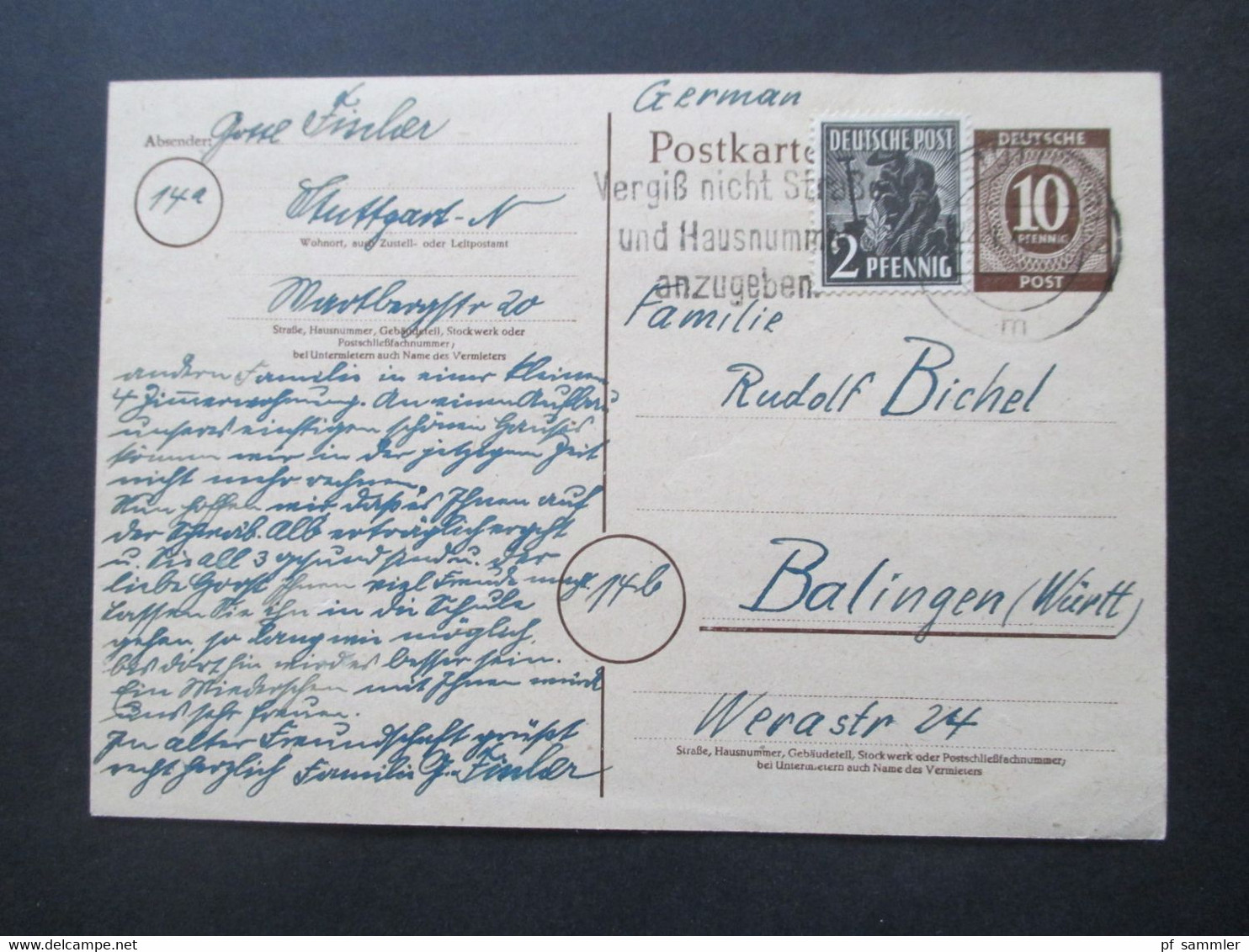 1902 - 1962 Belege / AK / GA kleiner Heimat Posten Stuttgart mit vielen verschiedenen Stücken / Stempeln ab ca.