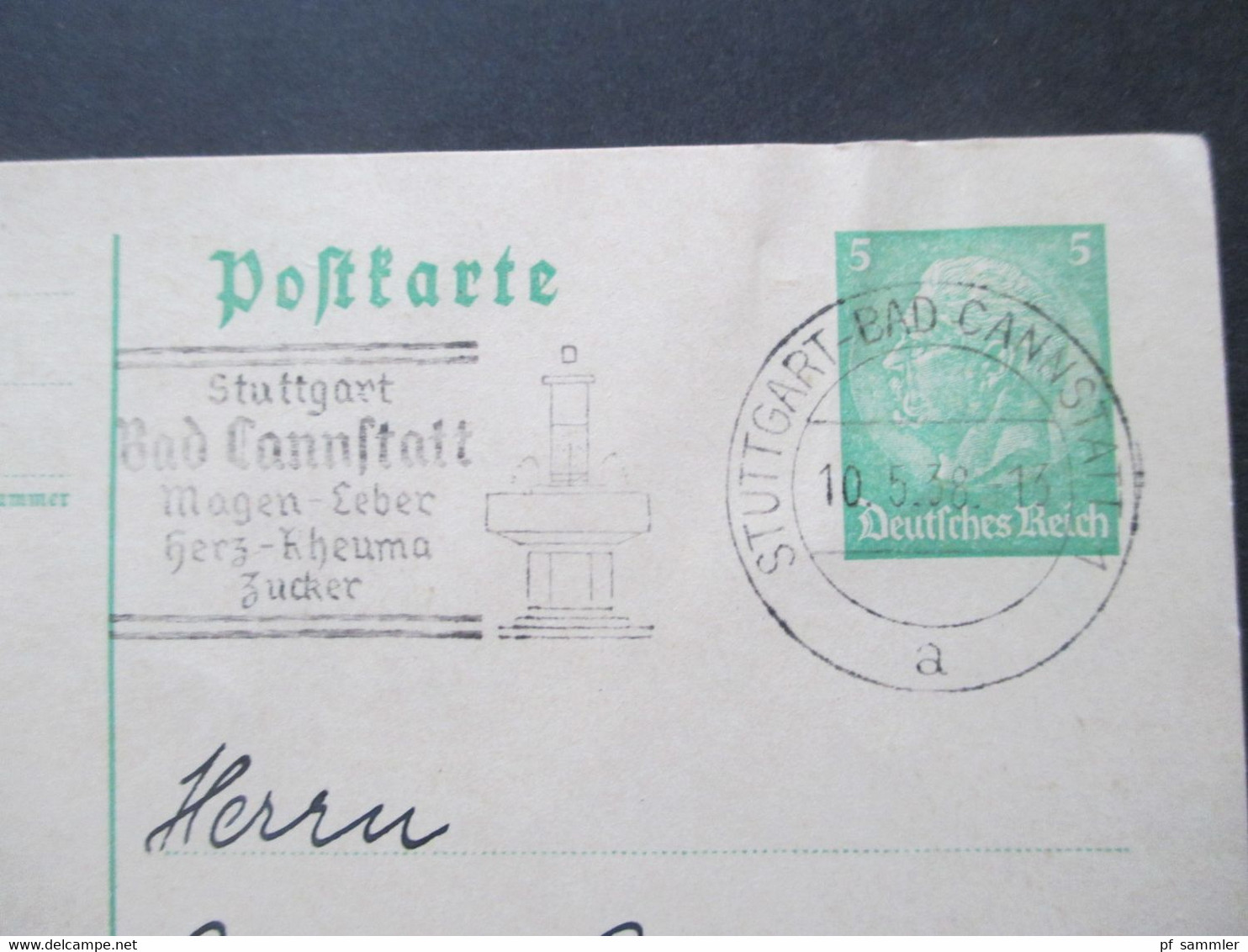 1902 - 1962 Belege / AK / GA kleiner Heimat Posten Stuttgart mit vielen verschiedenen Stücken / Stempeln ab ca.